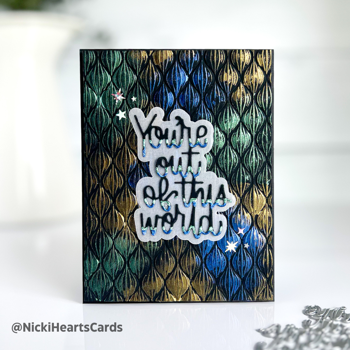 solar paste, embossing folder, card, Nicki hearts cards